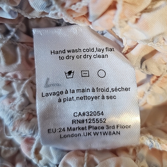 DOLAN Anthropologie Off-Shoulder Puff Sleeve Textured Top, Orange Pattern, XL - Picture 12 of 13